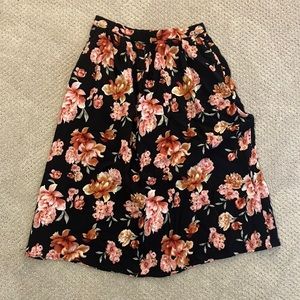 Floral fit and flare skirt
